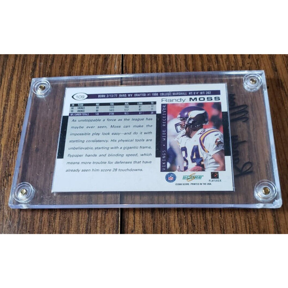 Randy Moss 2000 Score #109 Football Card In Hard Plastic Case - Picture 3 of 6